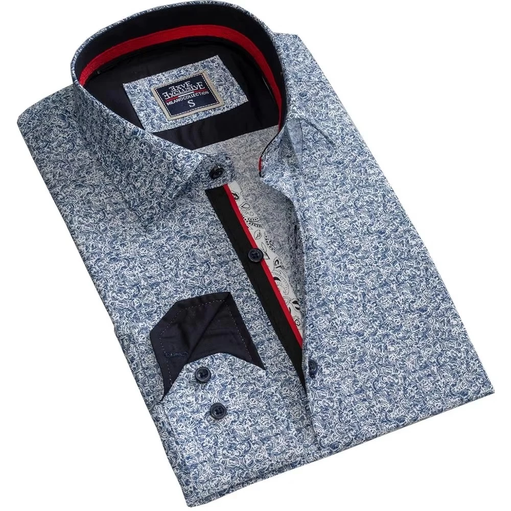 Men's Long Sleeve Dress Shirt — White Button-Down Collar, Tailored Fit, Cotton Blend Poplin