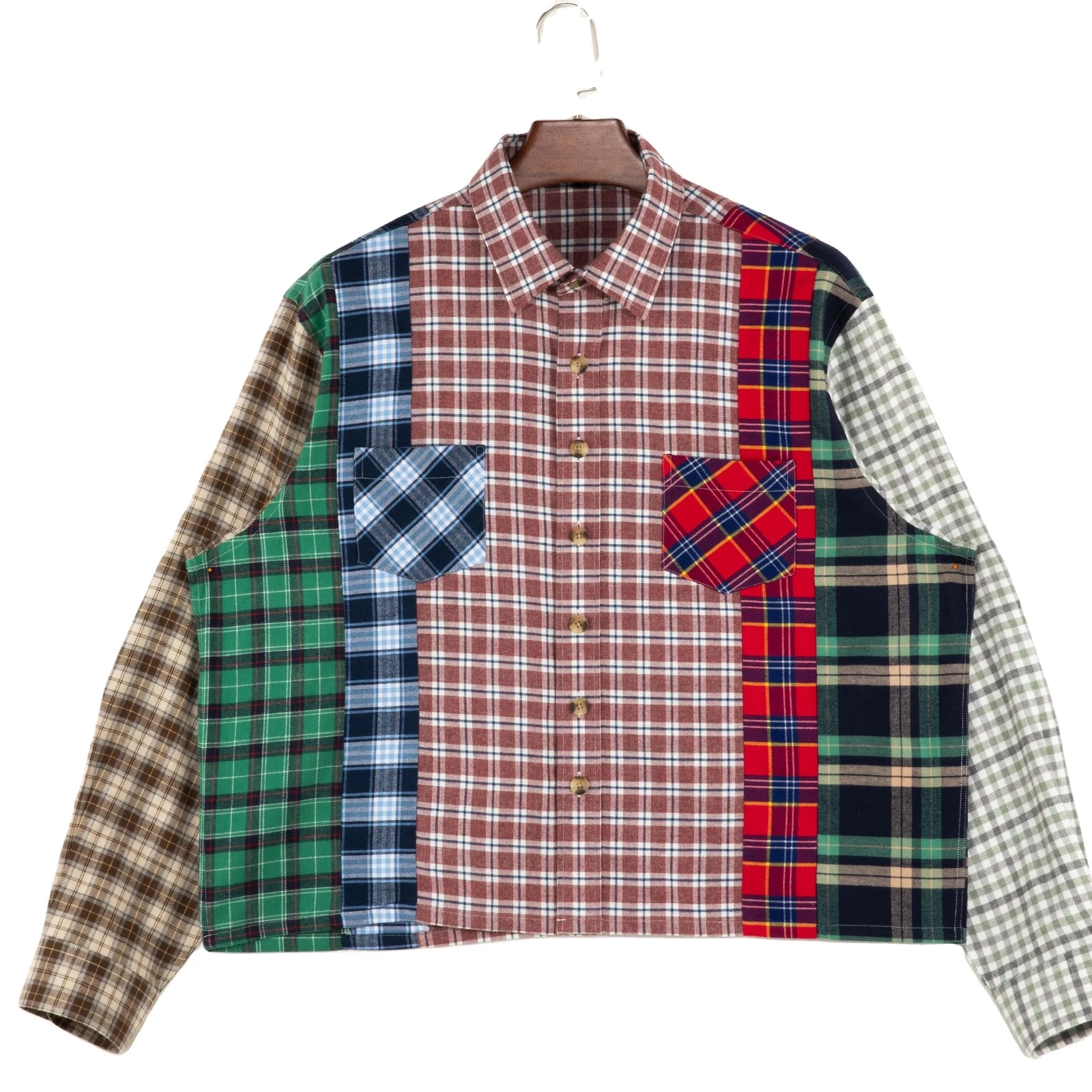 Custom Men's Plaid Shirt — Olive Anti-Pilling Finish, Regular Fit, Cotton Flannel