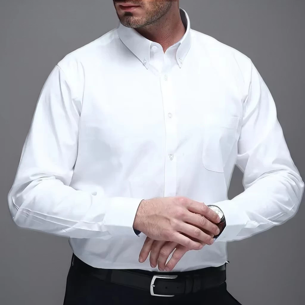Men's Casual Shirt — Stone Moisture-Wicking Finish, Loose Fit, Lightweight Woven Cotton